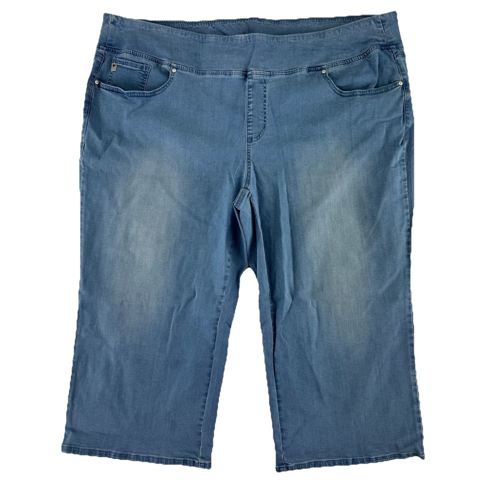 Belle by Kim Gravel TripleLuxe Denim Guacho Pants 28P Vintage Light Blue